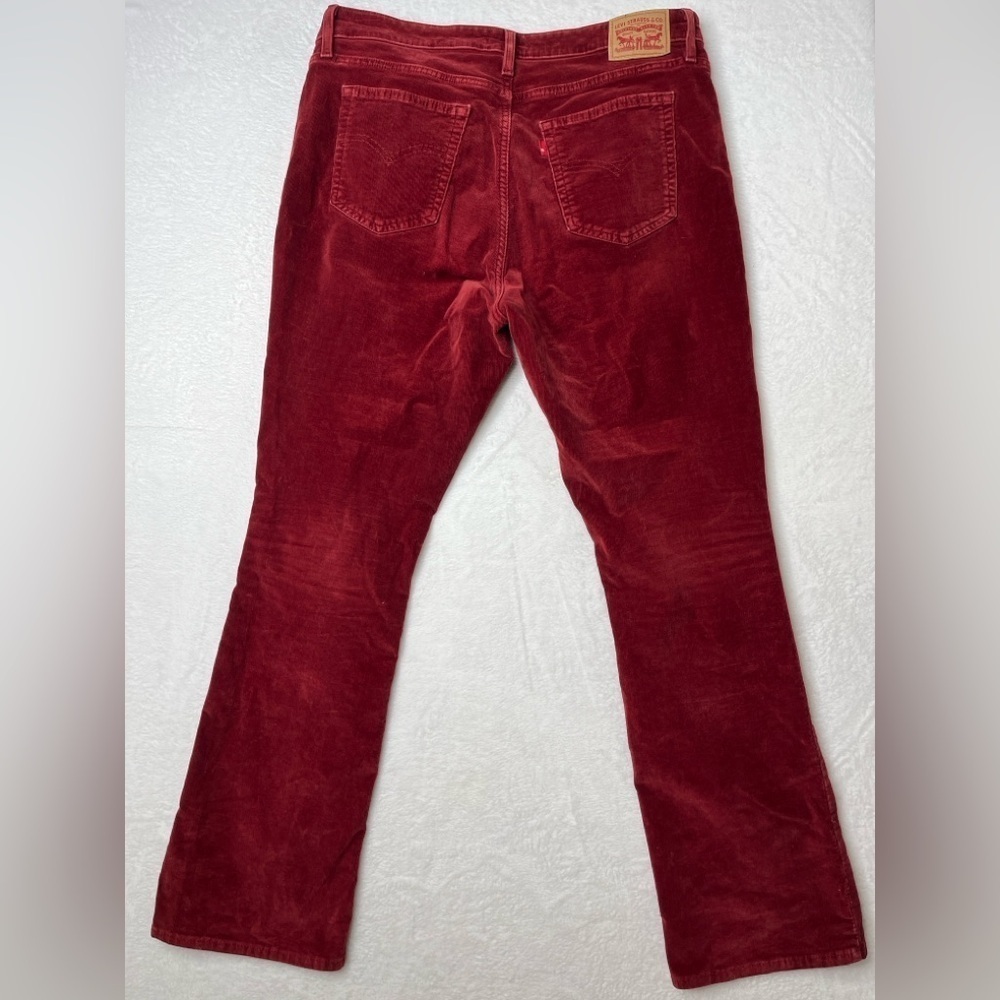 Levi’s 725 High Rise Boot Cut Maroon Corduroy Pants Sz 33 Academia Gilmore Girls - Picture 12 of 14